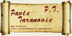 Pavle Taranović vizit kartica